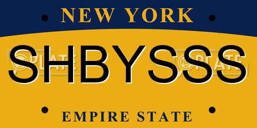 SHBYSSS New York License Plate