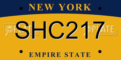 SHC217 New York License Plate