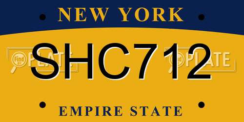SHC712 New York License Plate