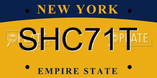 SHC71T New York License Plate