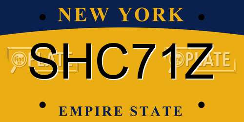 SHC71Z New York License Plate
