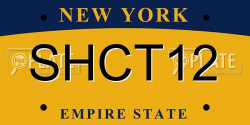 SHCT12 New York License Plate