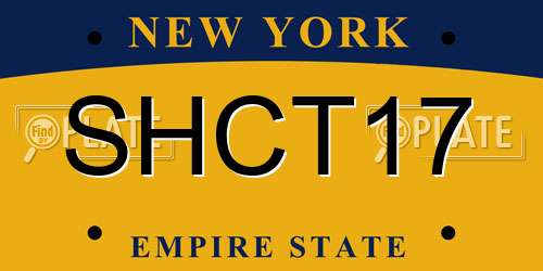 SHCT17 New York License Plate