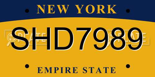 SHD7989 New York License Plate