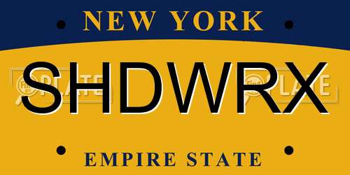 SHDWRX New York License Plate