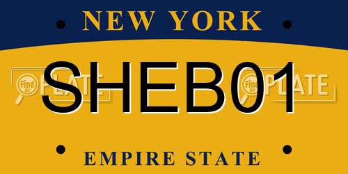 SHEB01 New York License Plate