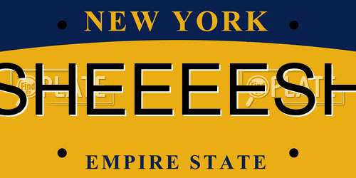 SHEEEESH New York License Plate