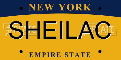 SHEILAC New York License Plate