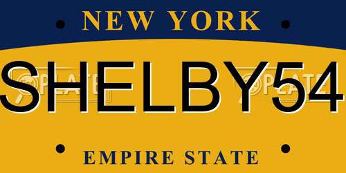 SHELBY54 New York License Plate
