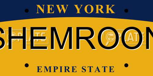 SHEMROON New York License Plate