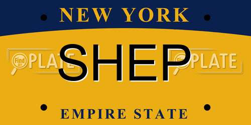 SHEP New York License Plate
