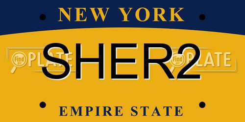 SHER2 New York License Plate