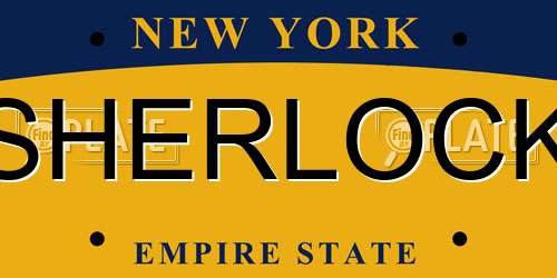 SHERLOCK New York License Plate