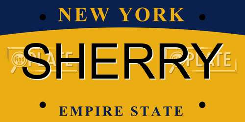 SHERRY New York License Plate