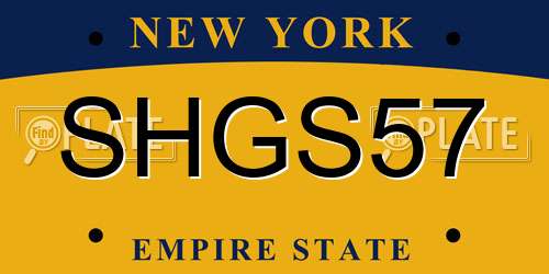 SHGS57 New York License Plate
