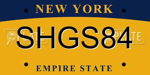 SHGS84 New York License Plate