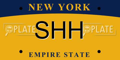 SHH New York License Plate