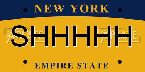SHHHHH New York License Plate
