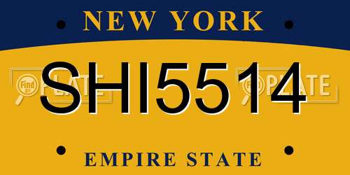 SHI5514 New York License Plate