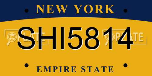 SHI5814 New York License Plate