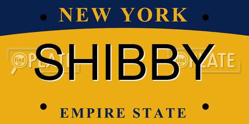 SHIBBY New York License Plate