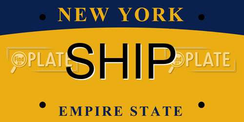 SHIP New York License Plate