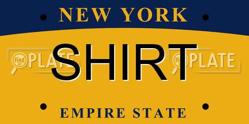 SHIRT New York License Plate