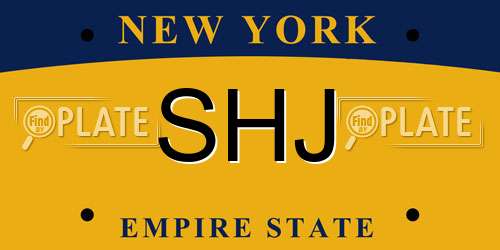 SHJ New York License Plate
