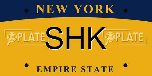 SHK New York License Plate