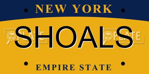SHOALS New York License Plate