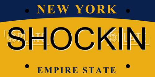 SHOCKIN New York License Plate
