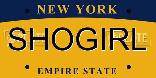 SHOGIRL New York License Plate