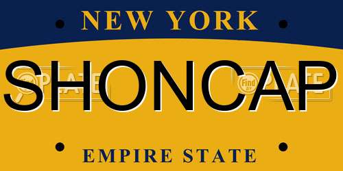 SHONCAP New York License Plate
