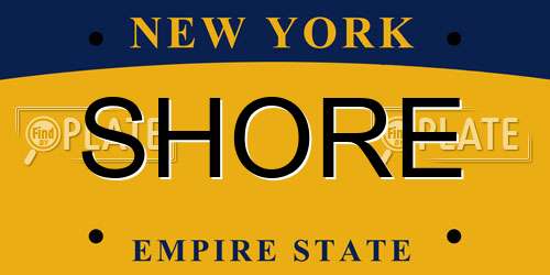 SHORE New York License Plate