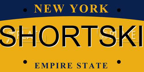 SHORTSKI New York License Plate