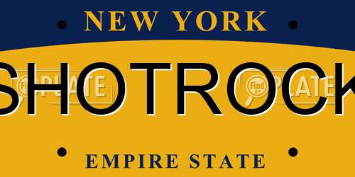 SHOTROCK New York License Plate