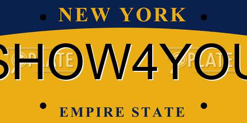 SHOW4YOU New York License Plate
