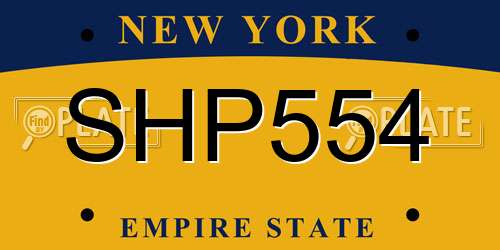 SHP554 New York License Plate