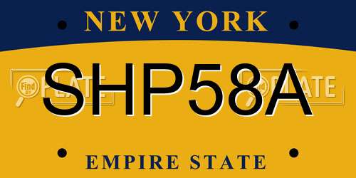 SHP58A New York License Plate