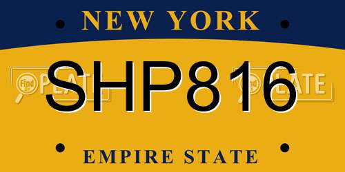 SHP816 New York License Plate