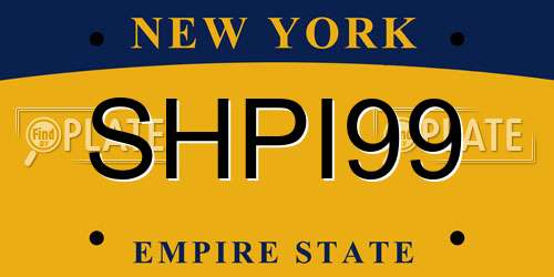 SHPI99 New York License Plate