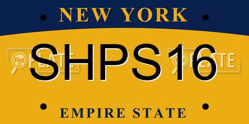 SHPS16 New York License Plate