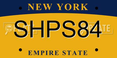 SHPS84 New York License Plate