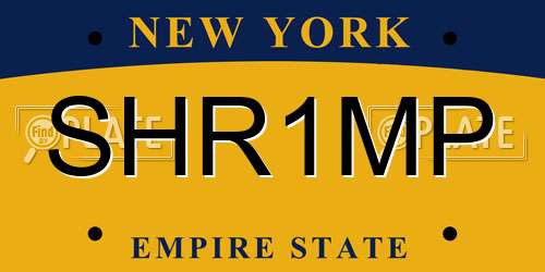 SHR1MP New York License Plate