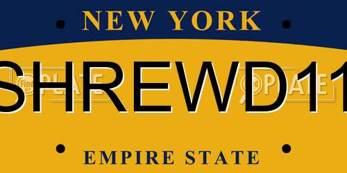 SHREWD11 New York License Plate