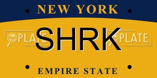 SHRK New York License Plate