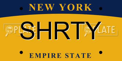 SHRTY New York License Plate