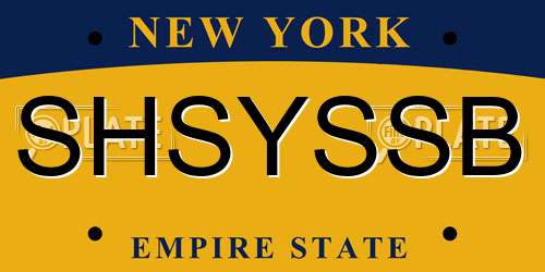 SHSYSSB New York License Plate