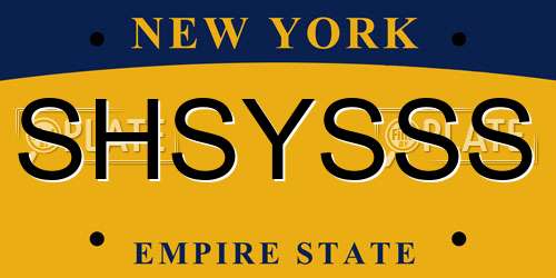 SHSYSSS New York License Plate
