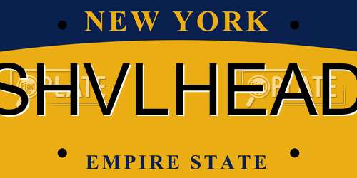 SHVLHEAD New York License Plate